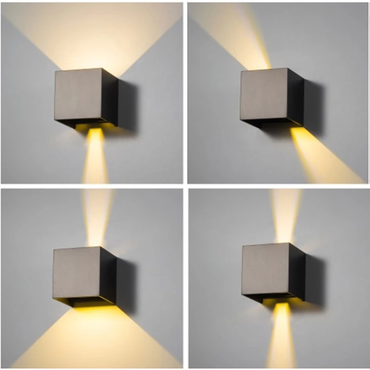 IP65 Adjustable Square Outdoor LED Wall Light with Polycarbonate Diffuser Surface Mounted for Garden Use factory