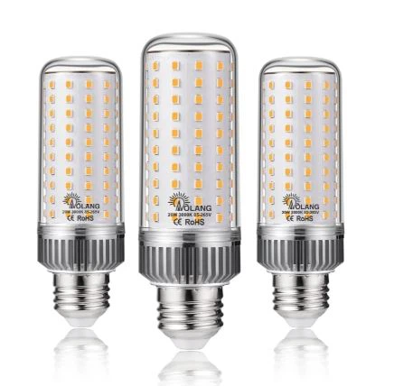 Bombeta de blat de moro de 20 W equivalent a 180 W, 3000 K blanc càlid, 2000 lm, no-regulable, paquet - 3 sense parpelleig