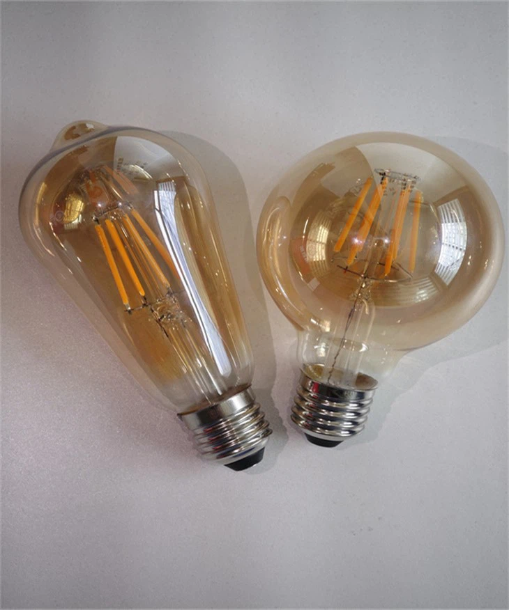 Bombeta LED de filament transparent G45 E14 - 6W llum decorativa, resplendor blanc càlid