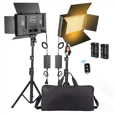 Conjunt d'il·luminació de vídeo de caixa suau constant i contínua 2 x 125w 5500K foto bombetes i suports de llum